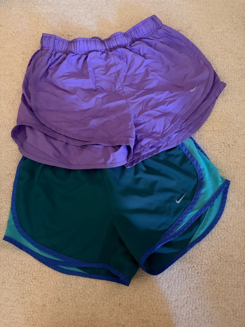 Nike Women's Purple and Teal Athletic Shorts - Twin Set - Picture 2 of 6